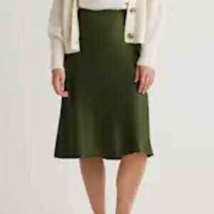 Quince 100% Washable Silk Skirt NWT Medium Basil Green